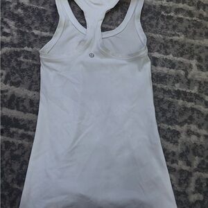 Lululemon Athletica White Fitted Cut Out Tank Top